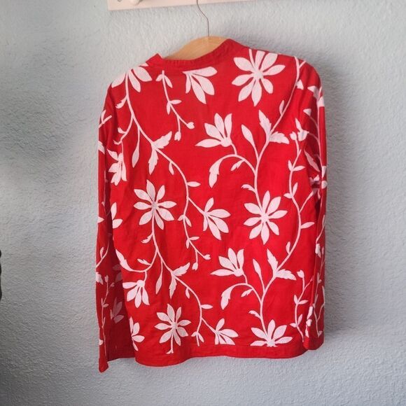 Talbots tunic full embroidery coastal summer resort tunic blouse - Picture 5 of 14